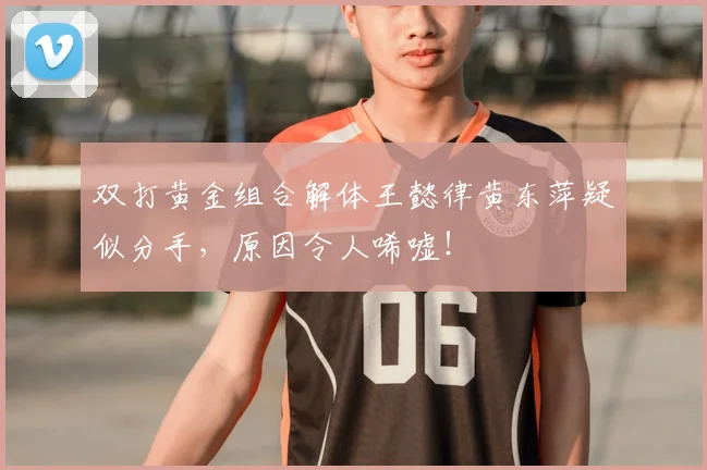 双打黄金组合解体王懿律黄东萍疑似分手，原因令人唏嘘！